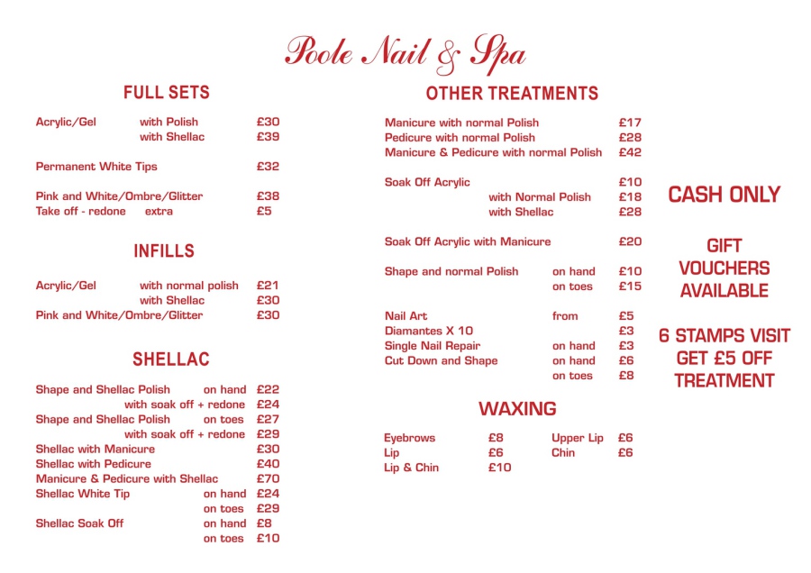 Poole Nails and Spa: Treatments and services